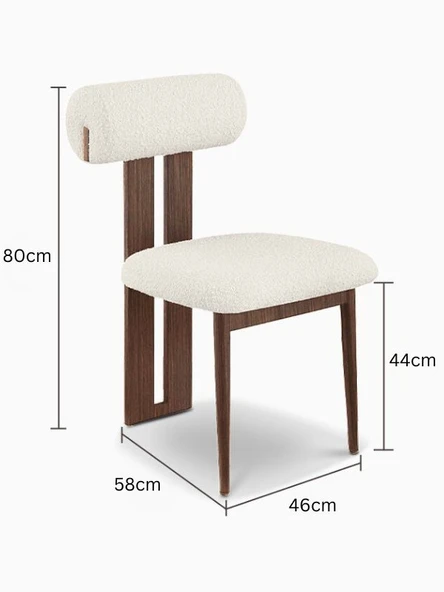Poofy İskandinav Ahşap Bohem Sandalye - Resim 9