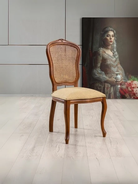 Victoria Hazeranlı Ahşap Oymalı Country Sandalye ürün görseli 1