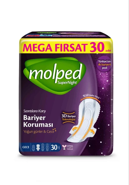 Mey İthalat®   SüperNight Gece Mega Ped 30 Adet ürün görseli 1