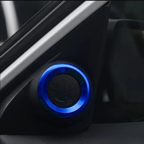 Honda Civic 2016-2019 için MAVİ Renk Daire Hoparlör Çercevesi 2 ADET ürün görseli 1