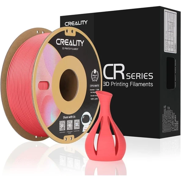 Creality Cr-Pla Mat Çilek Kırmızısı 1.75mm Pla 3D Baskı Filamenti 1kg ürün görseli 1