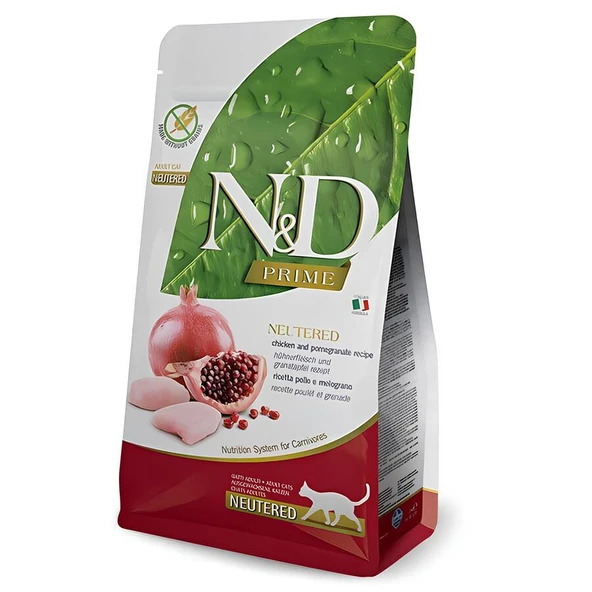 N&D Prime Tahılsız Tavuklu Narlı Kısırlaştırılmış Kedi Maması 5 kg ürün görseli 1