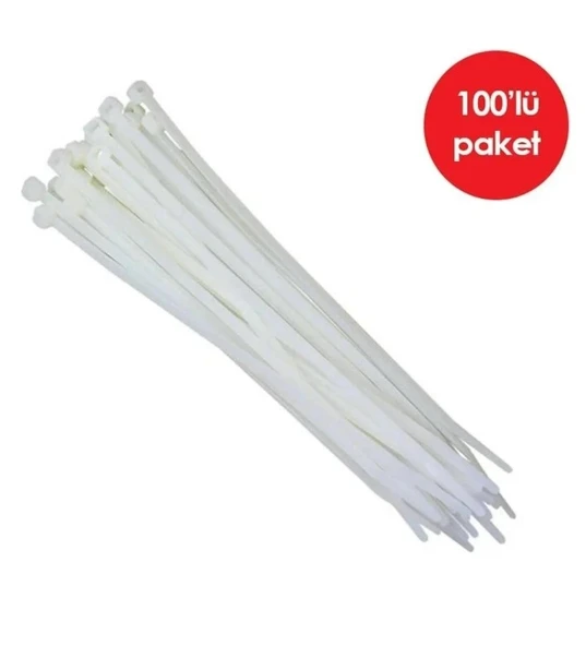 PEMSAN Klips Kablo Bağı 3.6x150 BEYAZ (100lü Paket) Kablo Cırdı ürün görseli 1