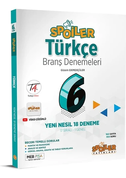Spoiler 6.Sınıf Türkçe 18 Deneme ürün görseli 1