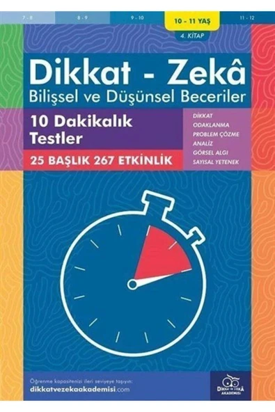Dikkat Zeka 4.Kitap 10 Dakikalık Testler 10-11 Yaş ürün görseli 1