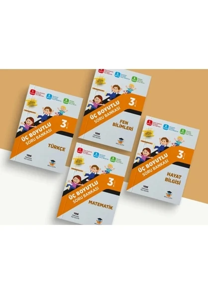 Zekaküpü 3.Sınıf 3 Boyutlu Soru Bankası Seti 4 Kitap ürün görseli 1