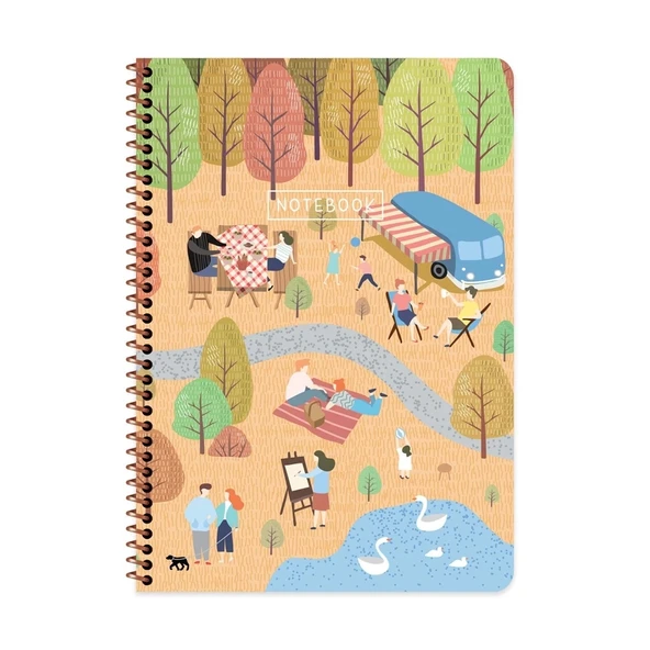 Keskin A4 80 Yp.Çizgili Karton Kp.Spr.Mevsimler Defter 387211-99 ürün görseli 1