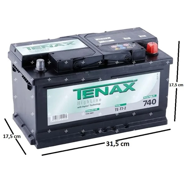 Tenax 12 V 80 Ah 740 A EN Varta Akü Üretimi ürün görseli 1