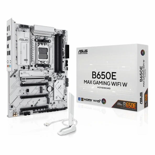 Asus B650E Max Gaming WiFi W DDR5 (8000MHz)OC M.2 HDMI/DP/USB-C PCIe 5.0 AM5 ATX Anakart ürün görseli 1