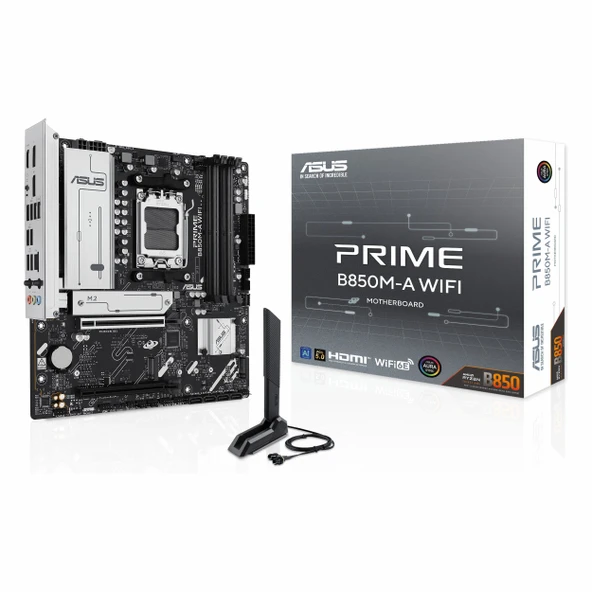 Asus Prime B850M-A WiFi DDR5 (8000MHz)OC M.2 HDMI/DP PCIe 5.0 AM5 mATX Anakart ürün görseli 1