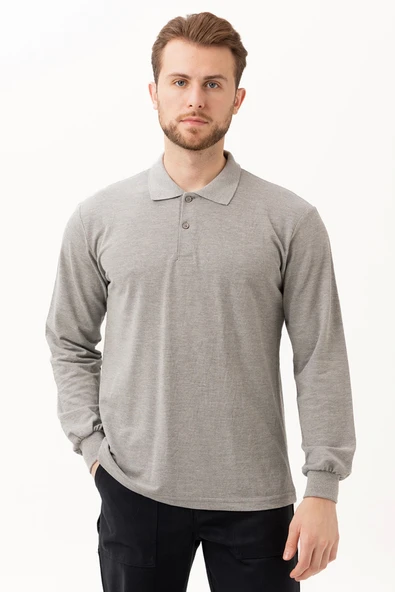 GAURA POLO T-SHIRT GRİ MELANJ ürün görseli 1