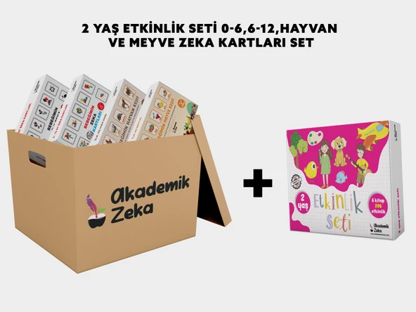 2 Yaş Etkinlik Seti, 0-6 Ay, 0-12 Ay, Hayvanlar, Meyveler Zeka Kartları ürün görseli 1