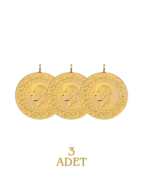 3 Adet Eski Tarihli Çeyrek Altın - Resim 2