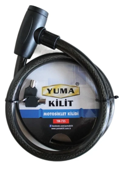 Motosiklet Bisiklet Kilidi 120cm Ym735 Siyah Ym735 ürün görseli 1