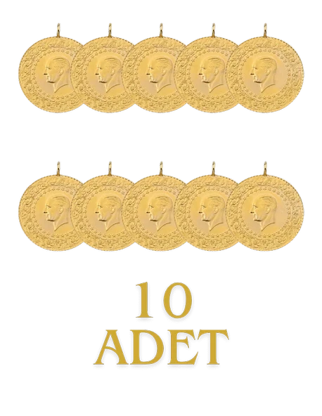 10 Adet Eski Tarihli Çeyrek Altın - Resim 2