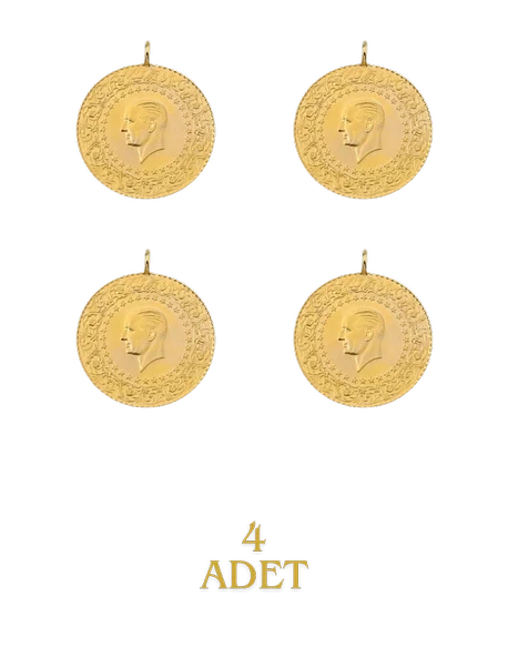 4 Adet Eski Tarihli Çeyrek Altın - Resim 2