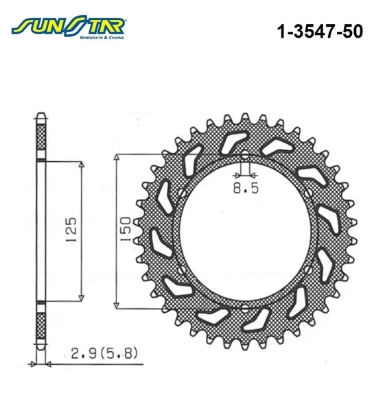ARKA DİŞLİ KTM SX-F 450cc DİŞLİ SAYISI : -2 2004-2021 - Resim 2