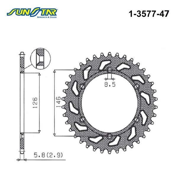 ARKA DİŞLİ SUZUKI RMZ 450cc DİŞLİ SAYISI : -3 2008-2012 ürün görseli 1