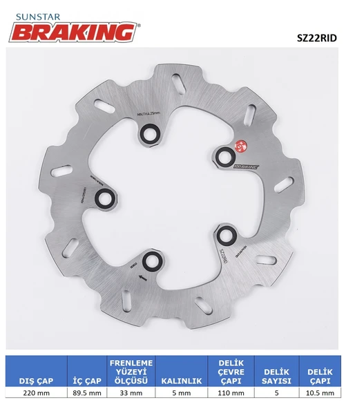 DALGALI ARKA FREN DİSKİ SUZUKI TL S 1000cc ARKA 1997-2001 ürün görseli 1