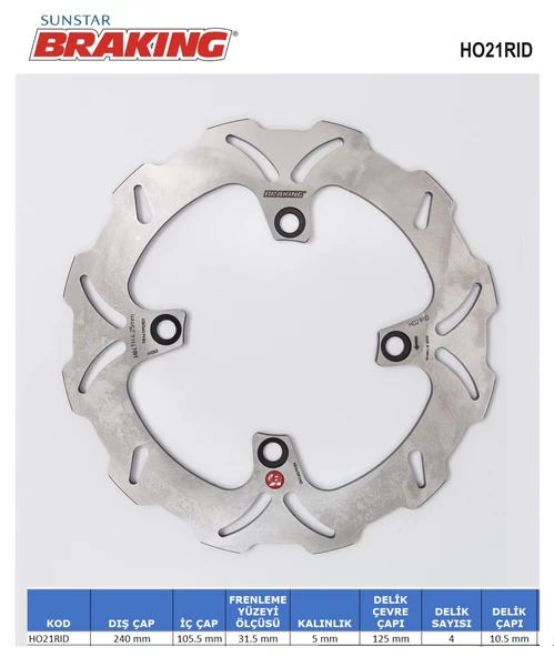 DALGALI FREN DİSKİ HONDA SILVER WING ABS 600cc ARKA 2001-2002-2010 ürün görseli 1