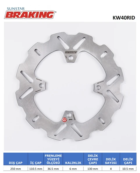 DALGALI ARKA FREN DİSKİ KAWASAKI ZZR BREMBO CALIPER 1400cc ARKA 2016-2021 ürün görseli 1