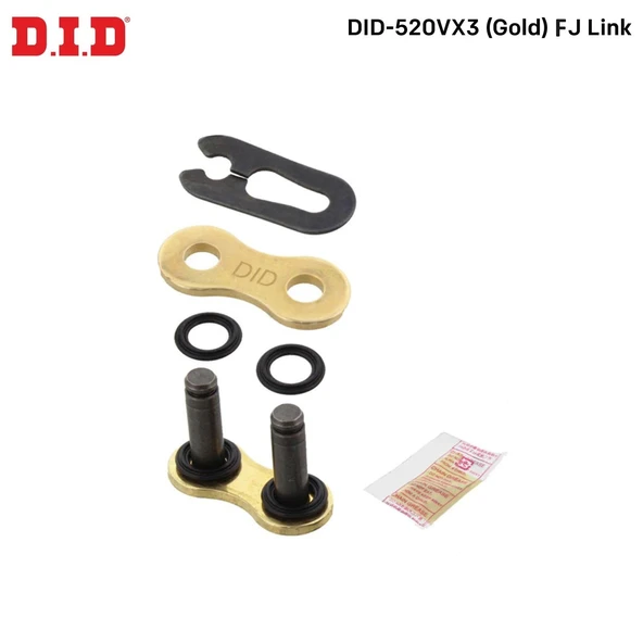 DID-520VX3 GOLD F J BİRLEŞTİRİCİ BAKLA YAMAHA YZF R25 250cc 2015-2024 ürün görseli 1