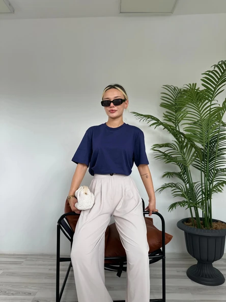 Kadın Basic Tshirt Lacivert ürün görseli 1