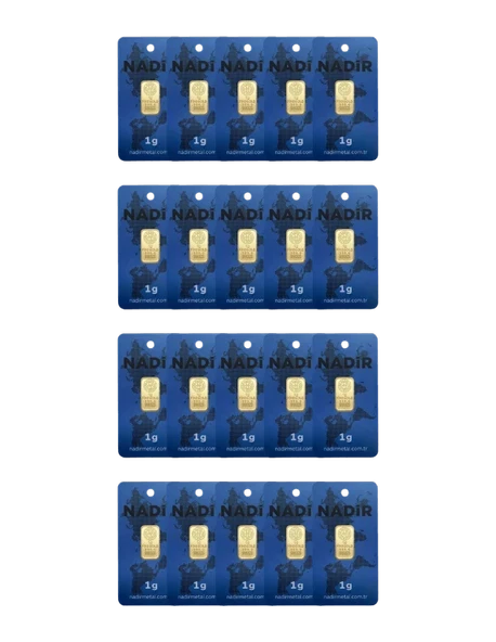 NadirGold 20 Gr Külçe Altın ( 1gr x 20 Adet ) ürün görseli 1