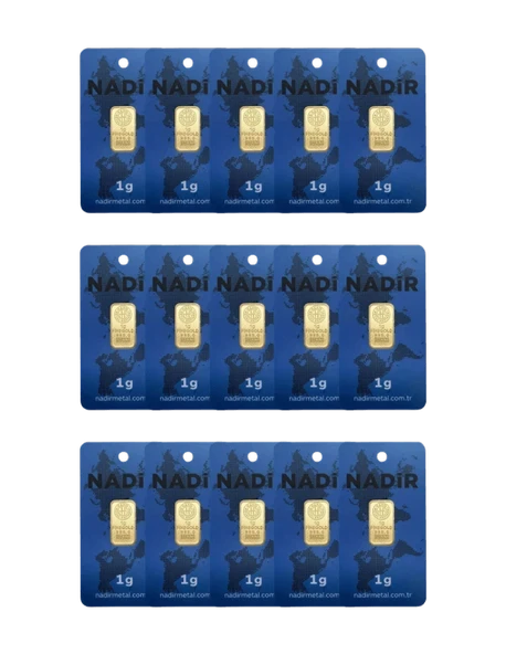 NadirGold 15 Gr Külçe Altın ( 1gr x 15 Adet ) ürün görseli 1