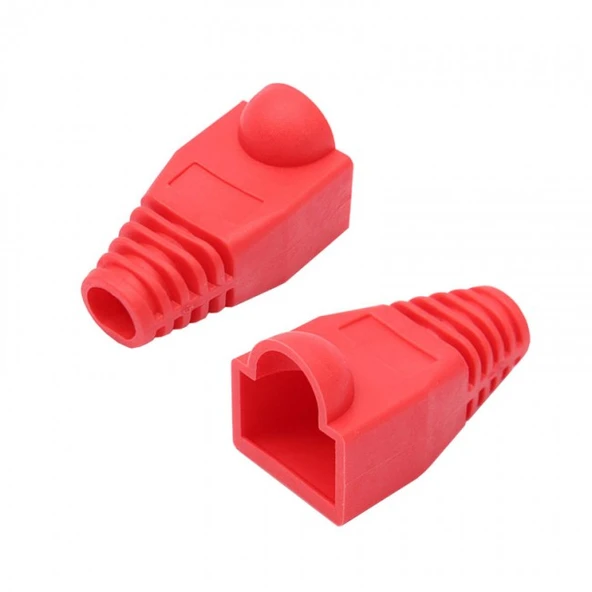 Rj45 Konnektör için koruyucu plastik kılıf rj 45 cover kırmızı 100 adet ürün görseli 1