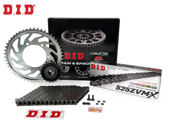 ZİNCİR DİŞLİ SETİ SUZUKI GSX-R 750cc ZİNCİR: DID-525ZVM-X Çelik-116 ÖN-ARKA DİŞLİ: JT 17T-45T 2006-2019 ürün görseli 1