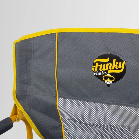 FUNKY CHAIRS Extra Katlanabilir XL Kamp Sandalyesi – Sarı - Resim 2