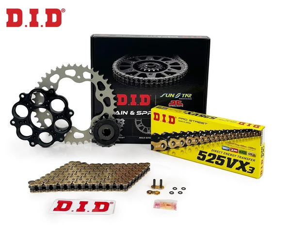 ZİNCİR DİŞLİ SETİ DUCATI HYPERMOTARD SP 939cc ZİNCİR: DID-525VX3 Gold-106 ÖN-ARKA DİŞLİ: JT 15T-43T 2016-2018 ürün görseli 1
