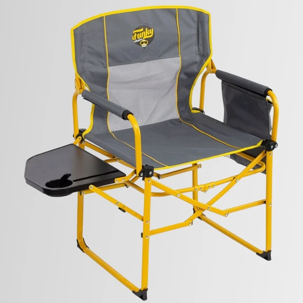 FUNKY CHAIRS Extra Katlanabilir XL Kamp Sandalyesi – Sarı - Resim 3