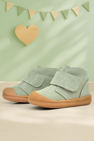 Rakerplus Yoohoo Hakiki Deri Açık Yeşil Cırtlı Unisex Bebek Bot ürün görseli 1