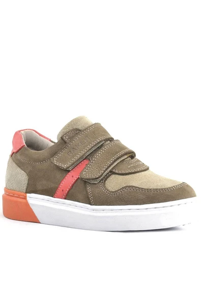 Rakerplus Hakiki Deri Kum Rengi Cırtlı Erkek Çocuk Sneaker ürün görseli 1