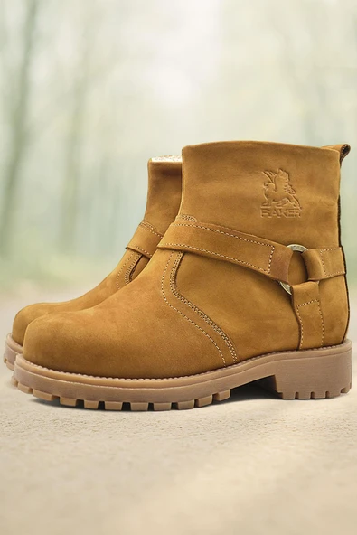 Rakerplus Chiron Hakiki Deri Sarı Fermuarlı Unisex Çocuk Çizme ürün görseli 1