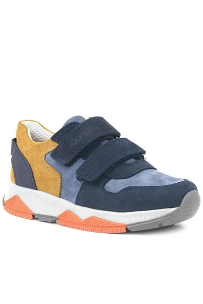 Rakerplus Hakiki Deri Lacivert Taba Çocuk Sneakers Spor Ayakkabı ürün görseli 1