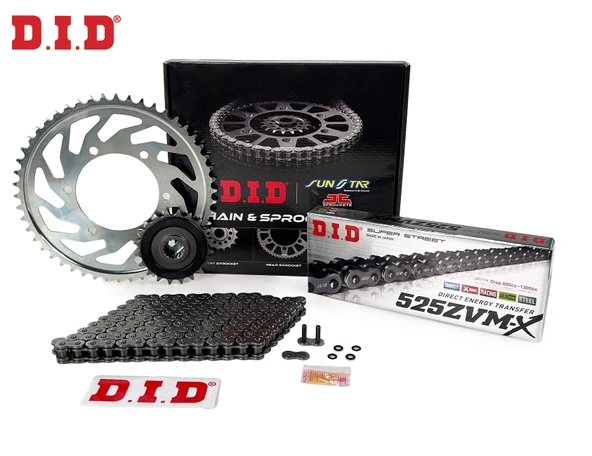 ZİNCİR DİŞLİ SETİ KTM SUPER DUKE R 1390cc ZİNCİR: DID-525ZVM-X Çelik-118 ÖN-ARKA DİŞLİ: JT17T-38T 2024 ürün görseli 1