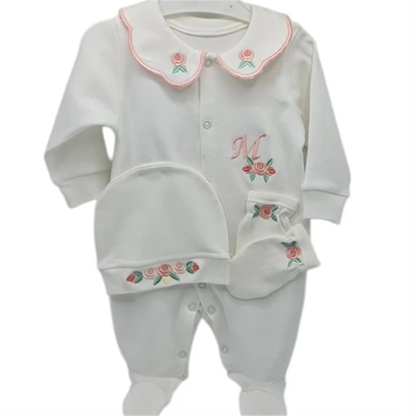 İsimli Hastane Çıkışı 3 Lü Set Rococo Laruel Desenli Pudra ürün görseli 1