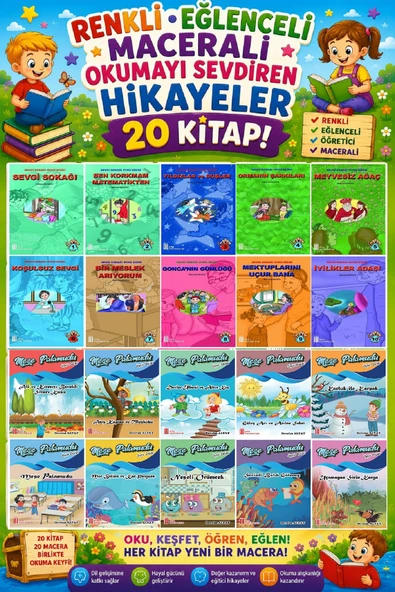 4.Sınıf Renkli Eğlenceli Maceralı Okumayı Sevdiren Hikayeler 2 (20 Kitap) ürün görseli 1