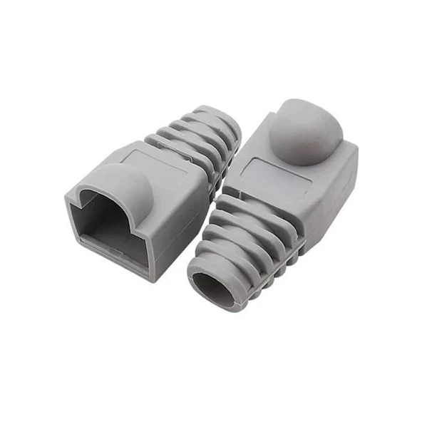 Rj45 cover koruyucu kılıf CAT5,CAT6 pcv plastik kılıf 100 ad.GRİ ürün görseli 1