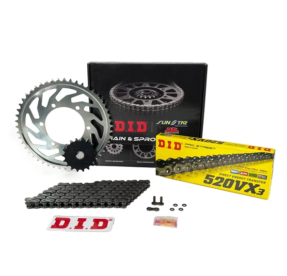 ZİNCİR DİŞLİ SETİ CF MOTO NK 600cc ZİNCİR: DID-520VX3 Çelik-118 ÖN DİŞLİ : SUNSTAR 14T ARKA DİŞLİ: JT 46T 2022 ürün görseli 1