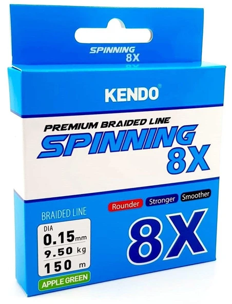 Kendo Spinning 8X Fighting 150 mt Örgü ip (Apple Green) ürün görseli 1