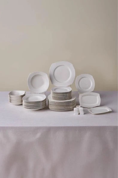 Square Bone Fancy 53 Parça 12 Kişilik Yemek Takımı ürün görseli 1