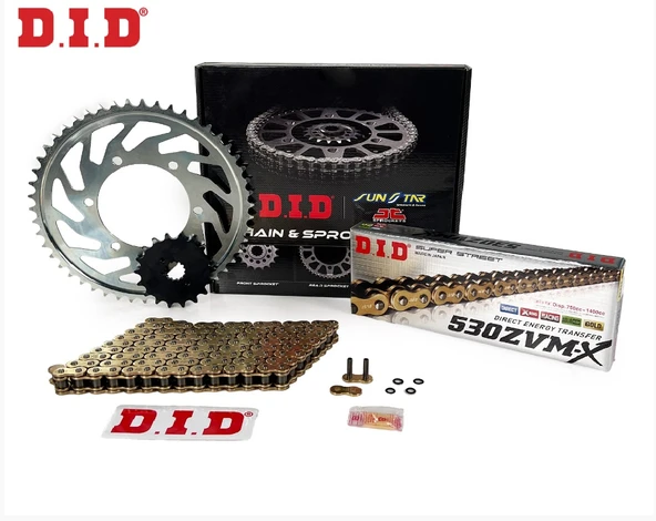 Zincir Dişli Seti Suzukı Hayabusa Gsx-r 1300cc Zincir: Dıd-530zvm-x Gold-118 Ön: Sunstar 18t Arka: Jt 43t 2023-2024 ürün görseli 1