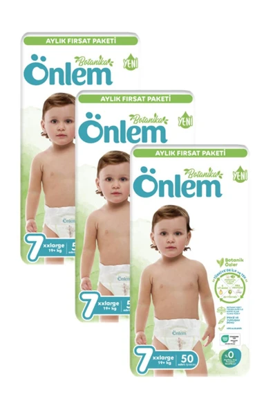 Önlem Botanika 7 Numara Bebek Bezi xxLarge 19+ Kg 50 li X 3 Adet ürün görseli 1