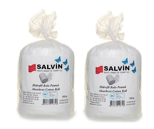 Salvin Hidrofil Rulo Pamuk 1 Kg 1000 Gr 2 Adet ürün görseli 1