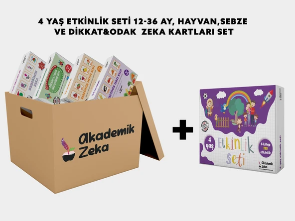 4 yaş Etkinlik Seti , 12-36 Ay, Dikkat&Odak Geliştirme, Sebzeler, Meyveler Zeka Kartları ürün görseli 1
