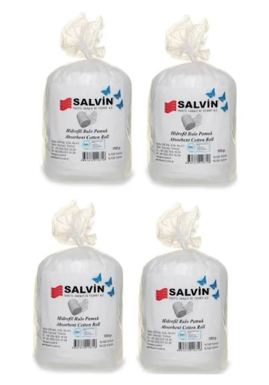 Salvin Hidrofil Rulo Pamuk 1 Kg 1000 Gr 4 Adet ürün görseli 1